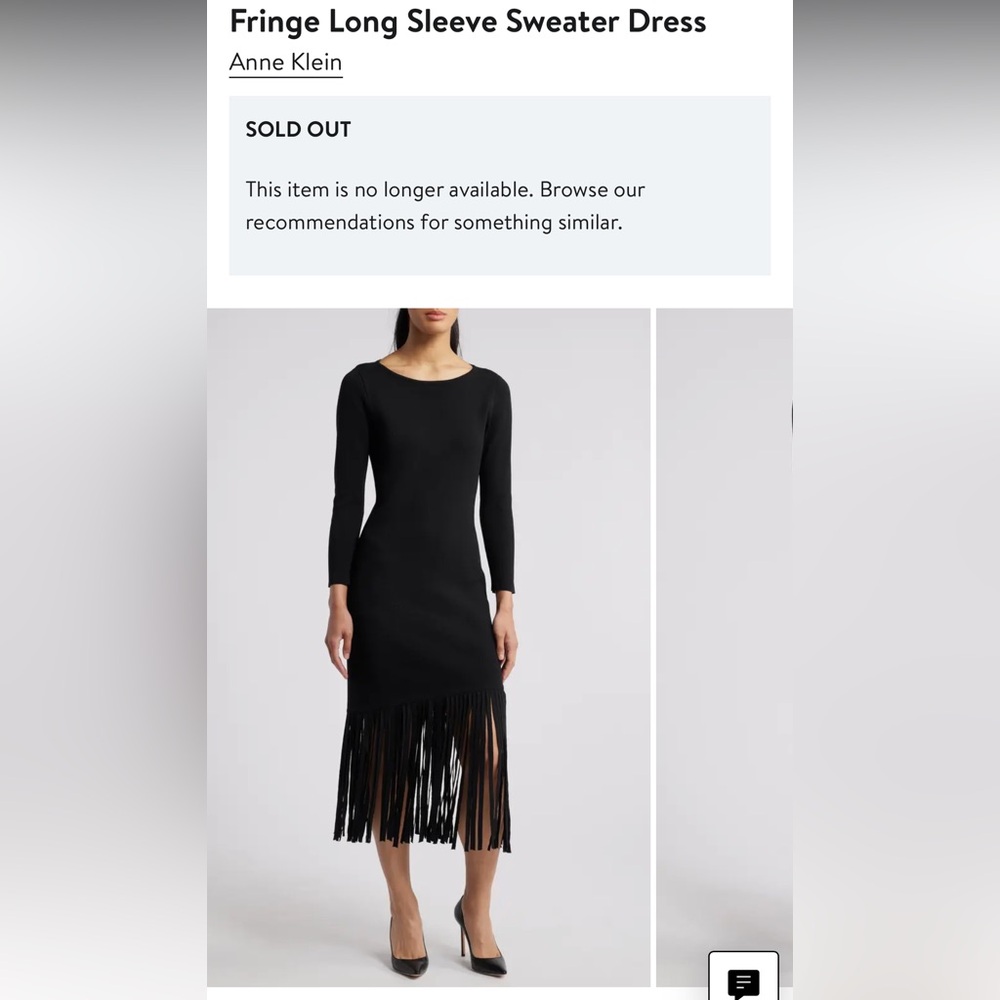 Anna Klein sweater dress with fringe